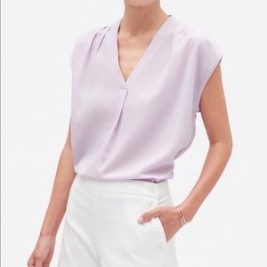 NWT Banana Republic Pleated Short Sleeved Blouse